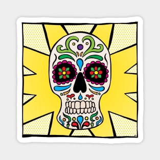 Sugar Skull - Yellow Magnet