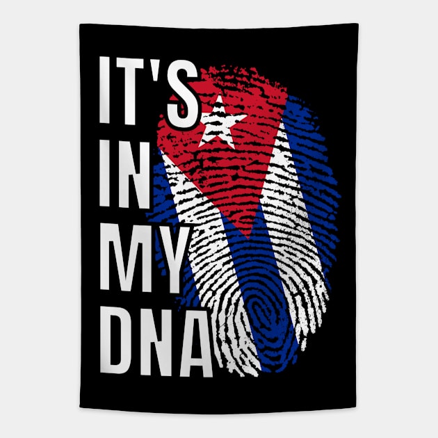 Cuba Flag Cuban Pride it's in my DNA Fingerprint Tapestry by teeshirtmarket