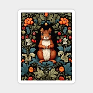 Forest Squirrel - William Morris Inspired Art Magnet