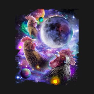 3 Three Chicken Moon T-Shirt