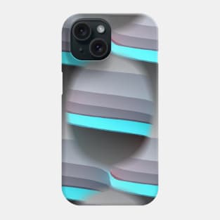 Aqua & Grays Multi Shape Pattern Phone Case