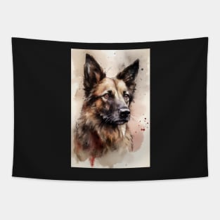 Loyal Companion: Alsatian Watercolor Painting Tapestry