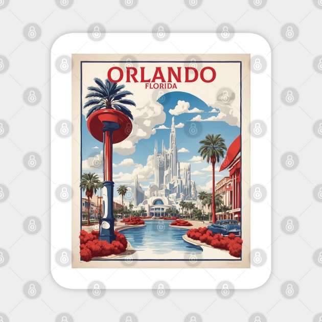 Orlando Florida United States of America Tourism Vintage Poster Magnet by TravelersGems