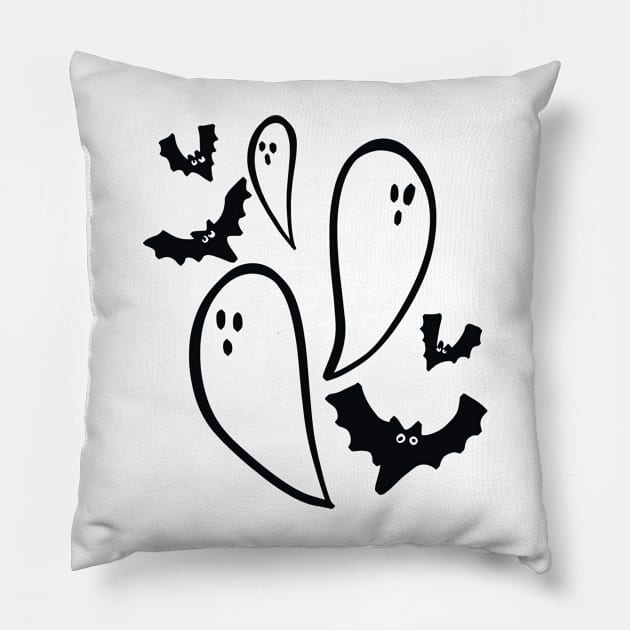 ghosts and bats Pillow by Pacesyte