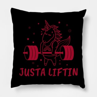 Justa liftin unicorn Pillow