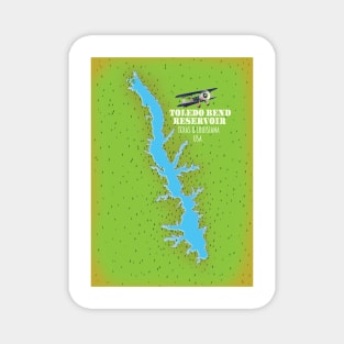 Toledo Bend reservoir Texas & Louisiana Map Magnet