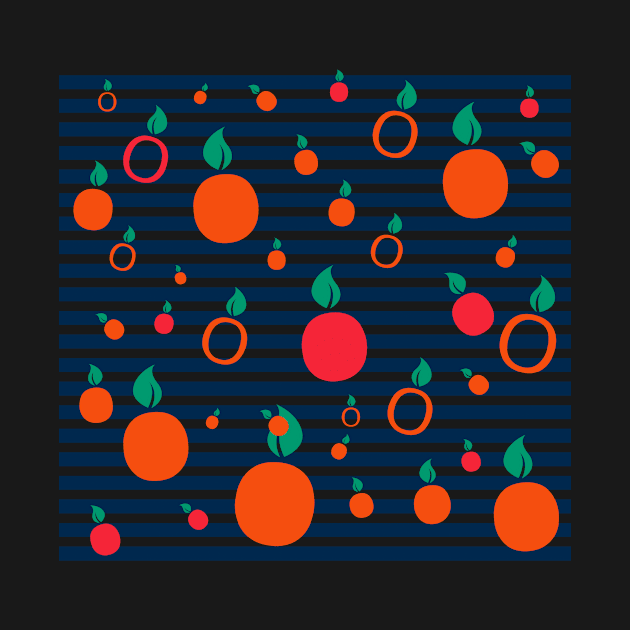 Cute fruits summer pattern orange navy by soycarola