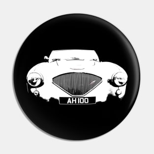 Austin Healey 100 1950s classic British sports car white Pin