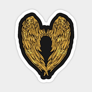 Angels Wings gold print T-Shirt, Phone Case and Others Magnet