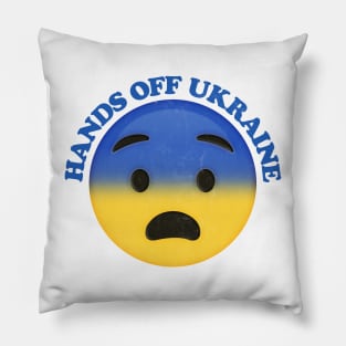 Hands Off Ukraine / Emoji Face Pillow
