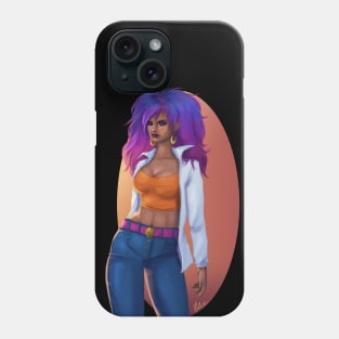80s inspired neon pinup in jeans Phone Case