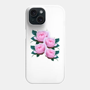 pink roses, rose, flower, blooms, garden Phone Case