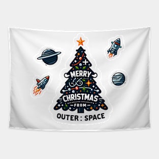 Cosmic Christmas Adventure Tapestry