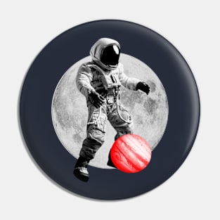 astronaut playing Volleyball Pin