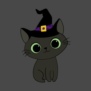 Kitty Cat in a Witches Hat T-Shirt