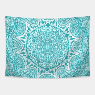 Light Blue Mandala Pattern Tapestry