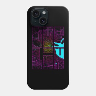 Dublin, Ireland City Map Typography - Neon Phone Case