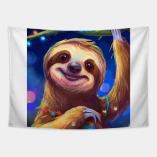 Cute Sloth Drawing Tapestry