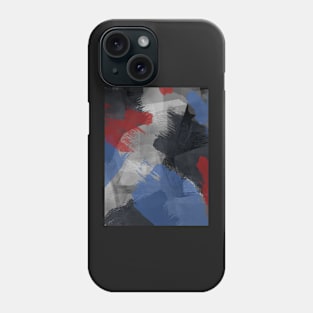 Chaos Gray Red Blue Abstract Art Digital Painting Phone Case