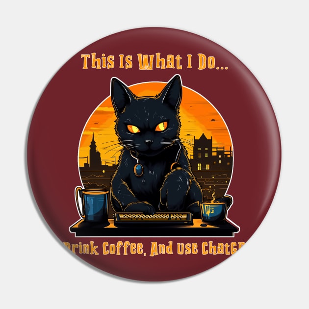 My Cat uses Chat GPT Pin by Blackhearttees