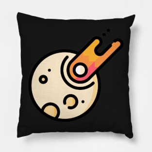 meteorite strike icon sticker Pillow