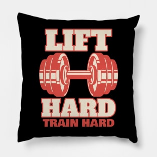 Bodybuilding Life Hard Train Hard Bodybuilder Pillow