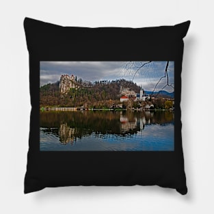 The Castle and the Church. Lake Bled. Slovenia Pillow