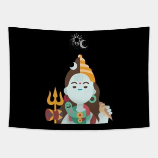 Hindu god shiva shakti-sun & moon balance Tapestry