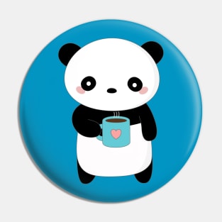 Kawaii Panda Coffee Lover T-Shirt Pin