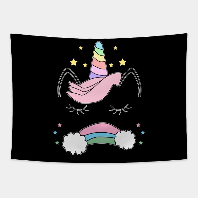 Rainbow Unicorn Tapestry by Imutobi