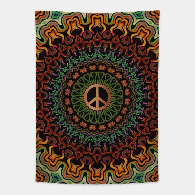 Peace Sign Kaliedoscope Art Tapestry by SartorisArt1
