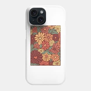 Retro Zinnia Flowers Phone Case