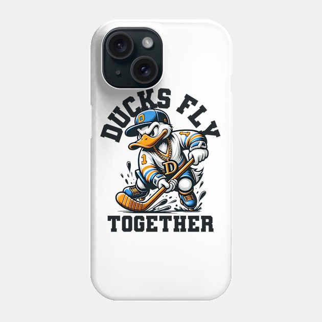 Ducks Fly Together Hockey Phone Case by DrextorArtist