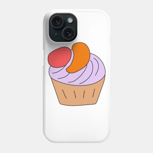 One cake with cream and fruit. Phone Case