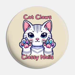 Cat claws nail artist Pin