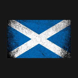 Distressed Scottish Saltire St Andrews Flag Design T-Shirt