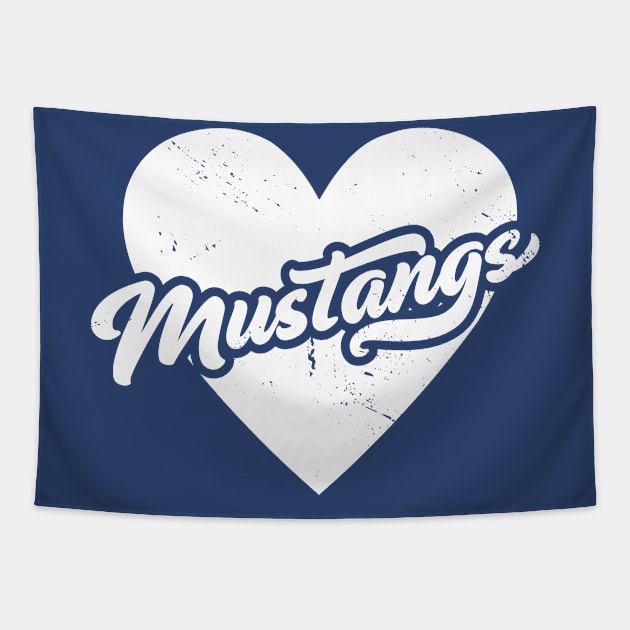 Vintage Mustangs School Spirit // High School Football Mascot // Go Mustangs Tapestry by SLAG_Creative