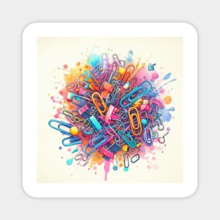 Psychedelic looking abstract illustration of paper clips Magnet