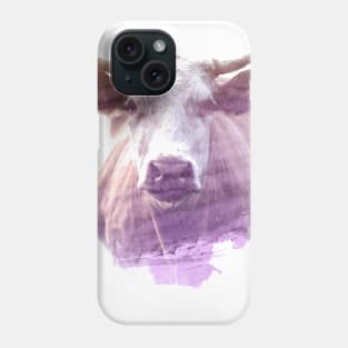 Cow Superimposed Watercolor Phone Case