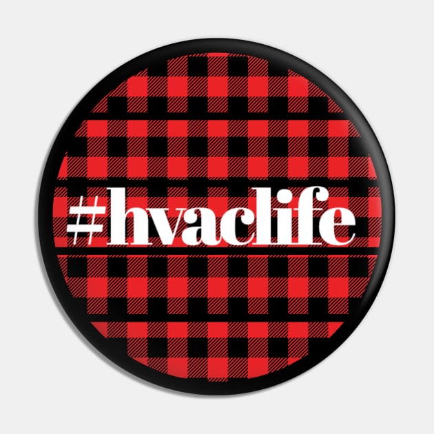 Hvac Life Holidays Red Flannel Pin by The Hvac Gang