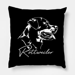 Proud Rottweiler dog portrait Rottie dog Pillow