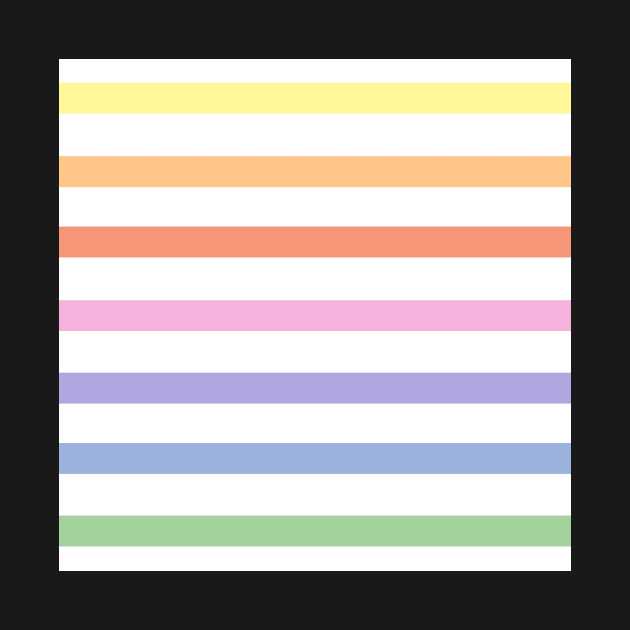 White and pastel rainbow stripes - horizontal by bettyretro