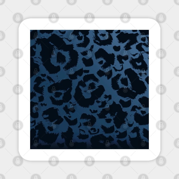 Leopard Print Dark Blue Ombre Magnet by NaturalDesign