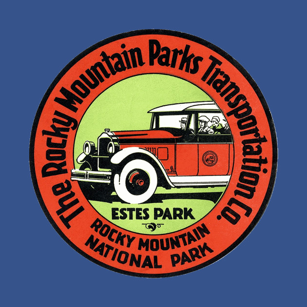 Disover Vintage Rocky Mountain National Park Logo (Transportation Co.) - Rocky Mountain National Park - T-Shirt