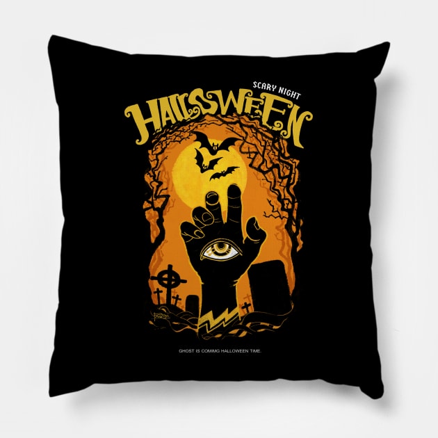 halloween scary nigth Pillow by pagsa