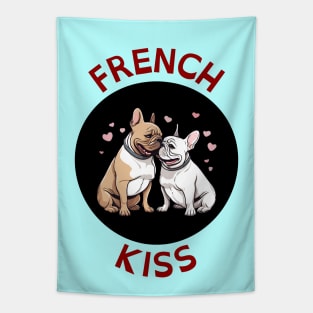 French Kiss | French Bulldog Pun Tapestry