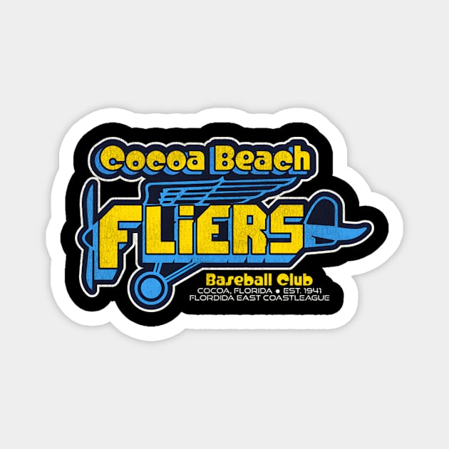 Cocoa Beach Fliers Baseball Team Magnet by AlfieDreamy 