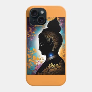 Beautiful Gautam Buddha side view meditation art Phone Case