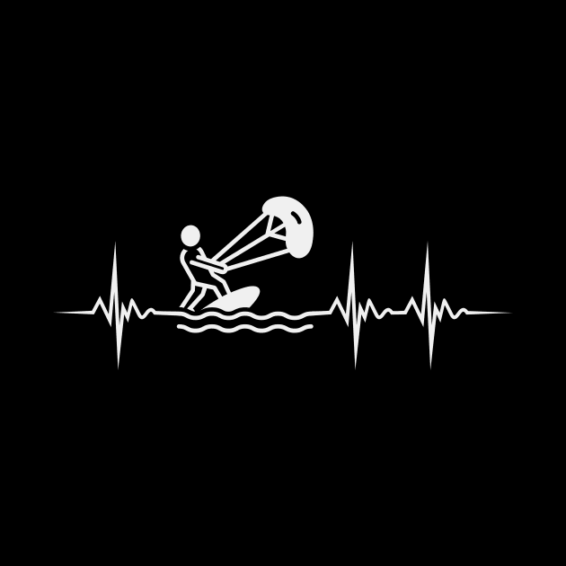 Kitesurfing Pulse Kitesurfer Heartbeat Kiting by Foxxy Merch