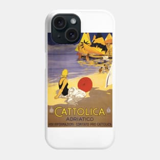 Cattolica, Italy - Vintage Travel Poster Design Phone Case